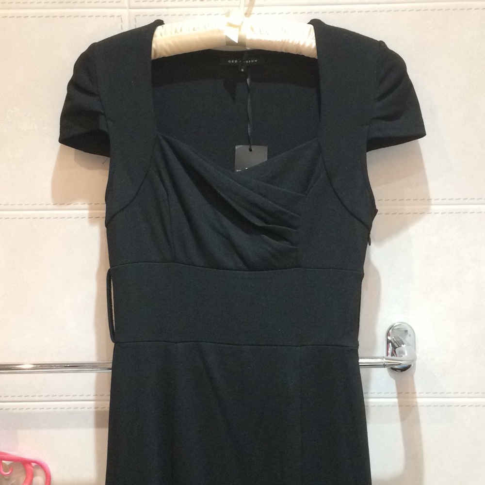 QED London Black Bodycon Pencil Midi Dress 2/4